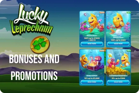 Lucky Leprechaun bonus free spins UK slot promotion with GBP offers